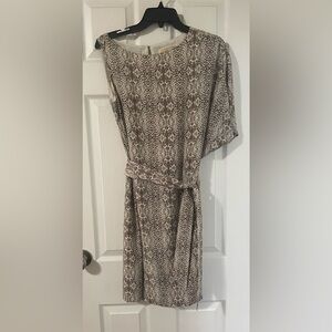 Michael Kors Elegant Asymmetrical Snake Print Dress Size Small
